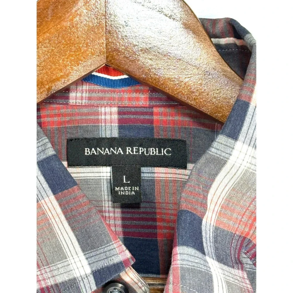 Banana Republic, Plaid Button Down Shirt Long Sleeve Casual Western, Men's Large